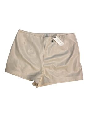 Maeve Anthropologie Cream Faux Leather High Rise Shorts NWT Size 14